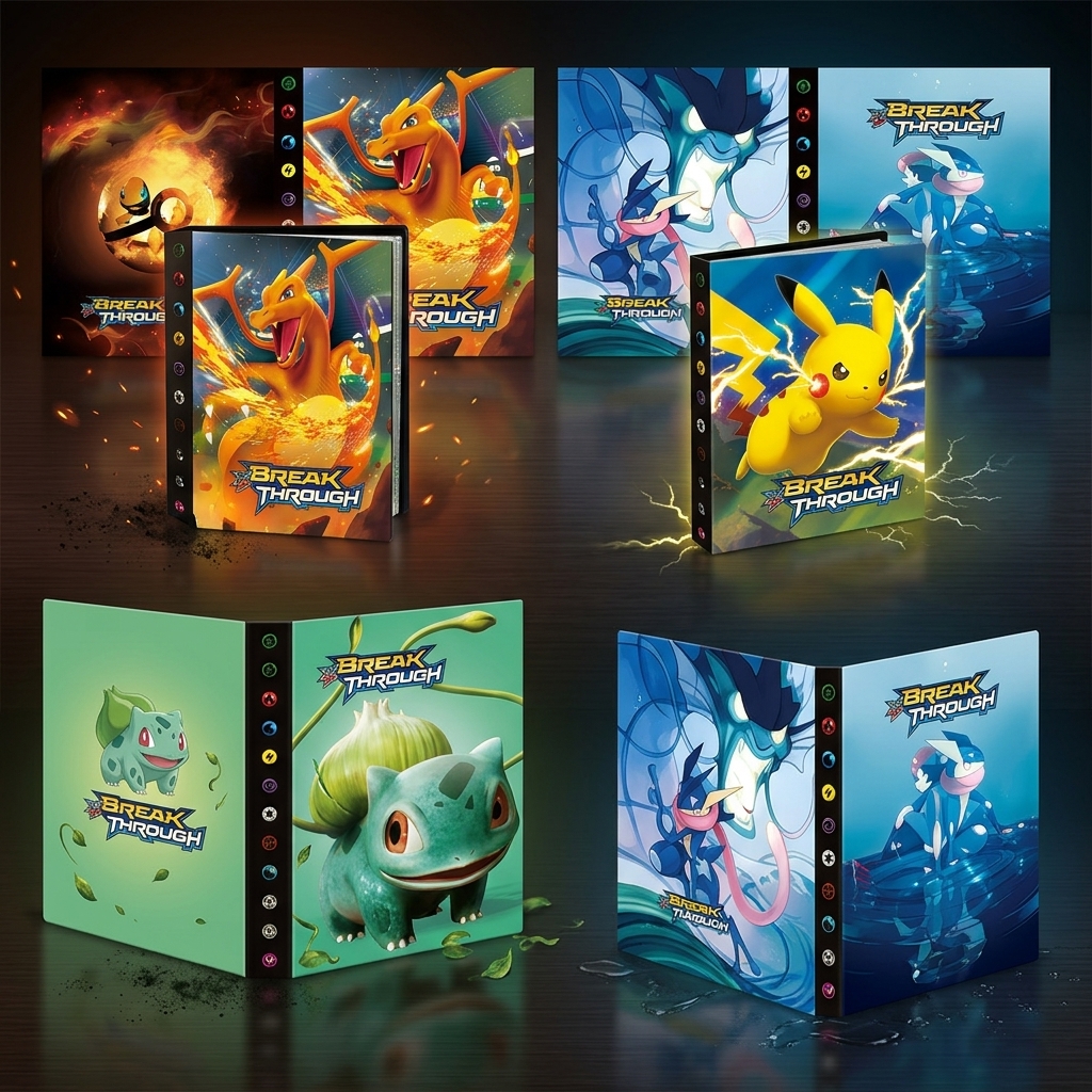 Pokemon Binder Card - Bandai Pokemon 4 Grid Card Album