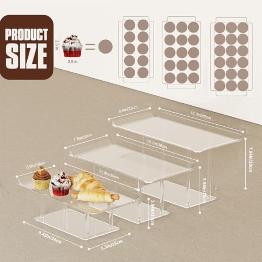 3 Pack Dessert Table Display S - Display Risers Set incelemesi ve fiyatı